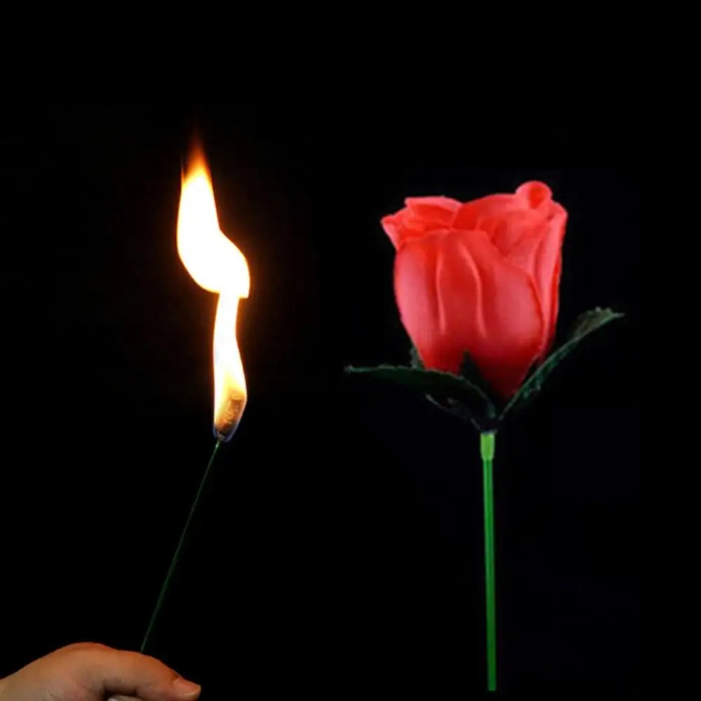 Необычный факел для розы волшебный трюк огонь пламя цветок для сцены шоу реквизит Хэллоуин