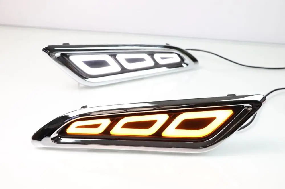 JanDeNing 2 шт. светодиодный DRL указатель поворота сигнальные дневные ходовые Противотуманные фары подходят для Nissan Patrol