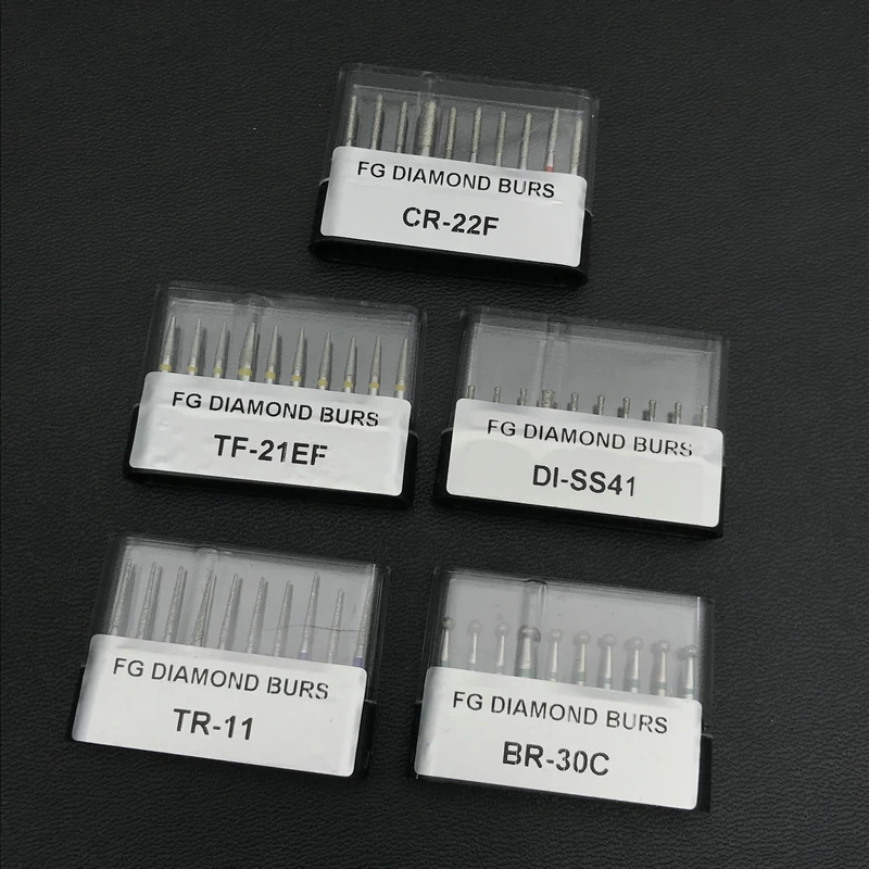 10 шт./упак. Dental Diamond Burs FG 1 6 мм для высокоскоростного наконечника