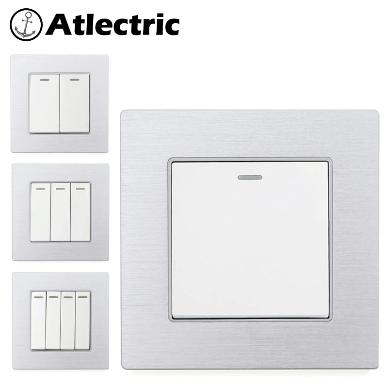 

Atlectric Light Switch 1 2 3 4 Gang 1 2 Way On/off Switch Wall Button Control Switch Lamp Power Switch 86mm*86mm Lamp Switch