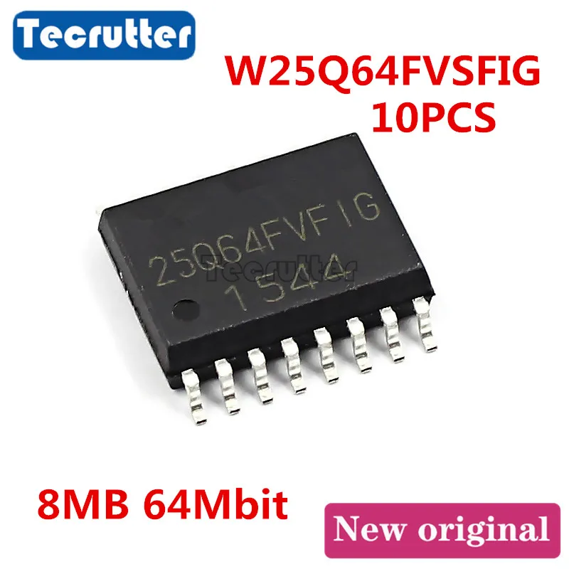 10 шт. W25Q64FVSFIG 25Q64 8 Мб 64 Мбит 25Q64FVFIG SOIC16 SPI NOR FLASH | Электроника