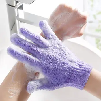 

1pcs Bath Gloves Exfoliating Shower Scrub Tan Gloves Dead Skin Removal Exfoliator Five-Finger Elastic Bath Gloves Random Color