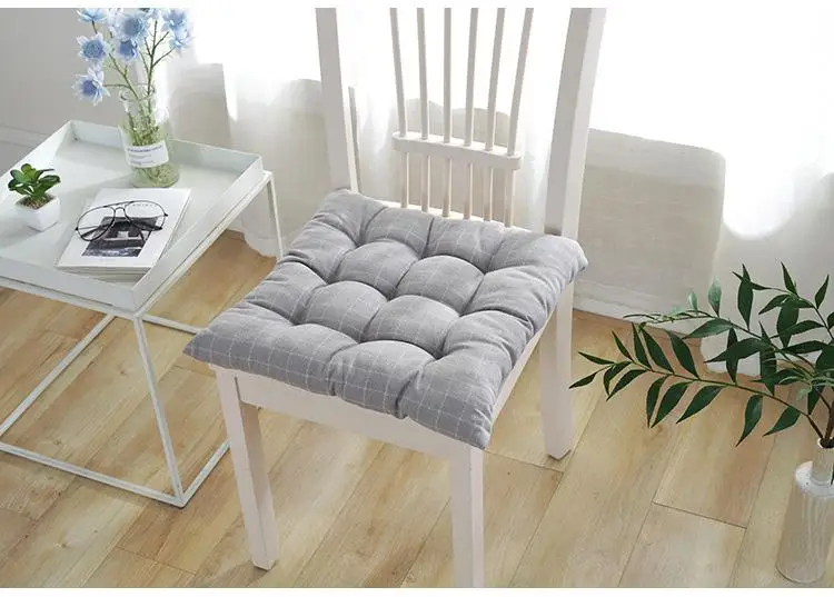 

DishyKooker Thicken Large Plaid Printing Office Chair Cushion for Student