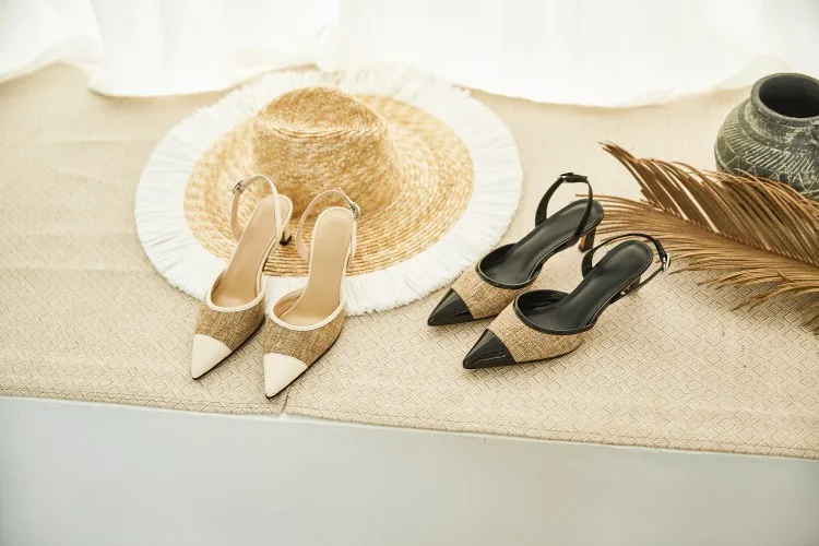 

Inside All Leather Sandals Women's 2020 Spring And Summer Closed-toe Pointed-Toe Thin Heeled High Heel Shoes Europe And America