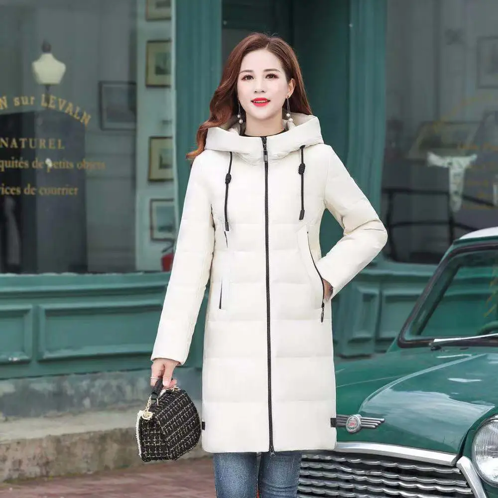 2019 зимнее женское пуховое пальто длинное ультралегкое Натуральное перо
