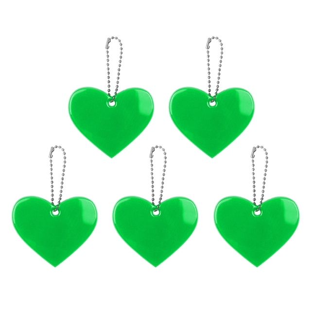 Cute Heart Shape Reflective Keychain Bag Pendant Accessories Doft PVC Reflector Keyrings For Visible Safety