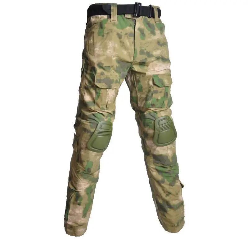 Тактическая камуфляжная Военная Униформа костюм для мужчин армии США одежда страйкбол военная боевая рубашка+ брюки карго наколенники - Цвет: Ruin green Pants