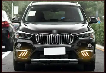 

For BMW X1 F48 F49 2018 Car Daytime Running Lights DRL With Yellow Turn Signal