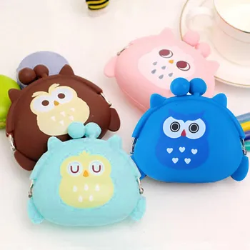 

Luxury Cute Coin Purse Cartoon Owl Silicone Jelly Change Bag Key Pouch Coin Purses Women Purse for Children's Wallet Kid Wallets