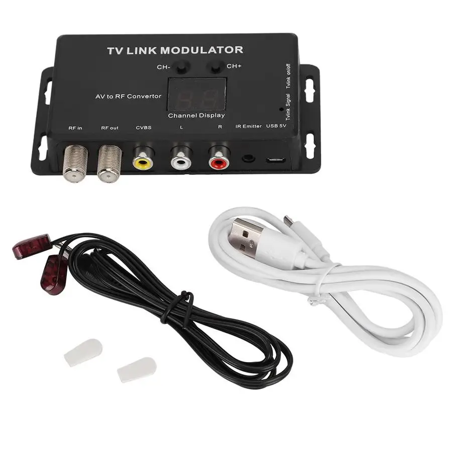 TM70 UHF ТВ модулятор AV RF конвертер ИК расширитель с канальным дисплеем адаптер|Теле-