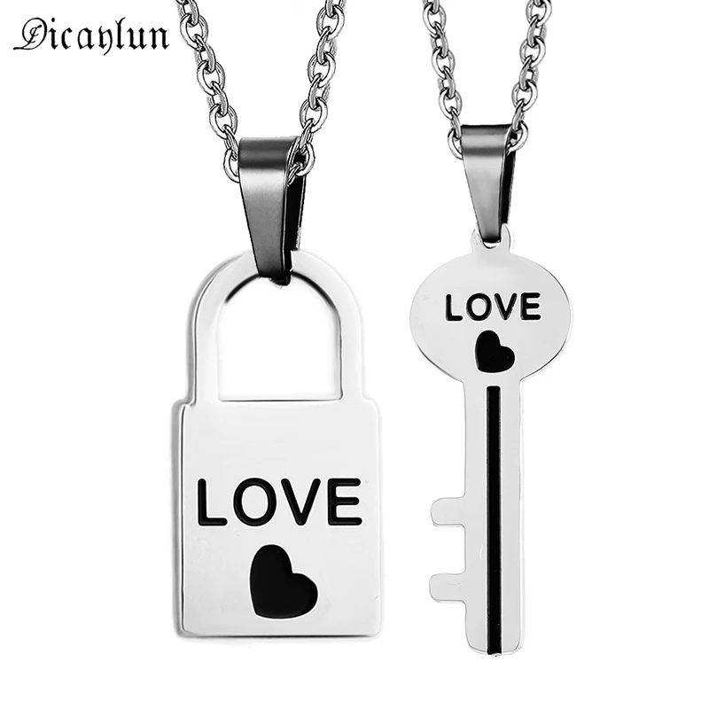 Dicaylun Lock And Key Necklace Set For 