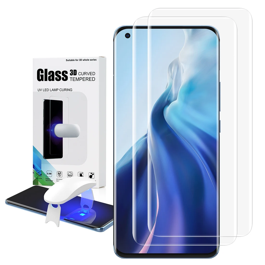 UV Tempered Glass For Xiaomi Mi11 Fingerprit Unlock Full Cover Screen Protector For MI 11 Curved Film Mobile Phone Accessories