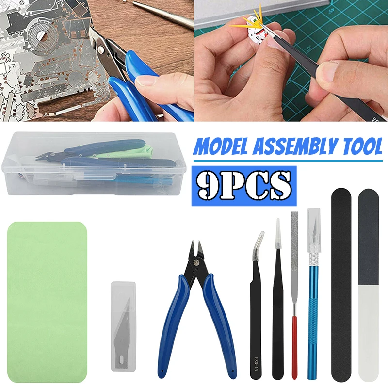 9PcsCraftBasicToolsSetforBeginnersHandMadeCarModelBuilding