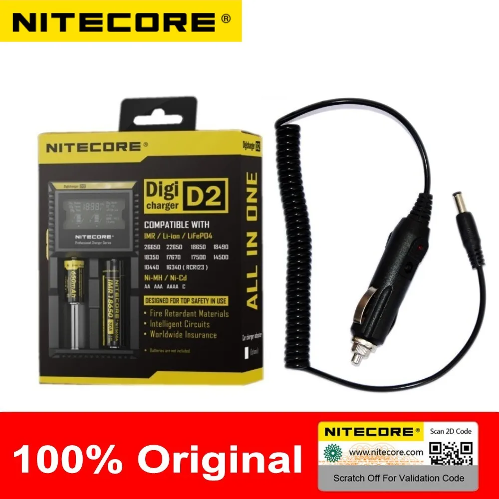 2017 NITRCORE 100% оригинальный D2 D4 копать Зарядное устройство Батарея ЖК-дисплей