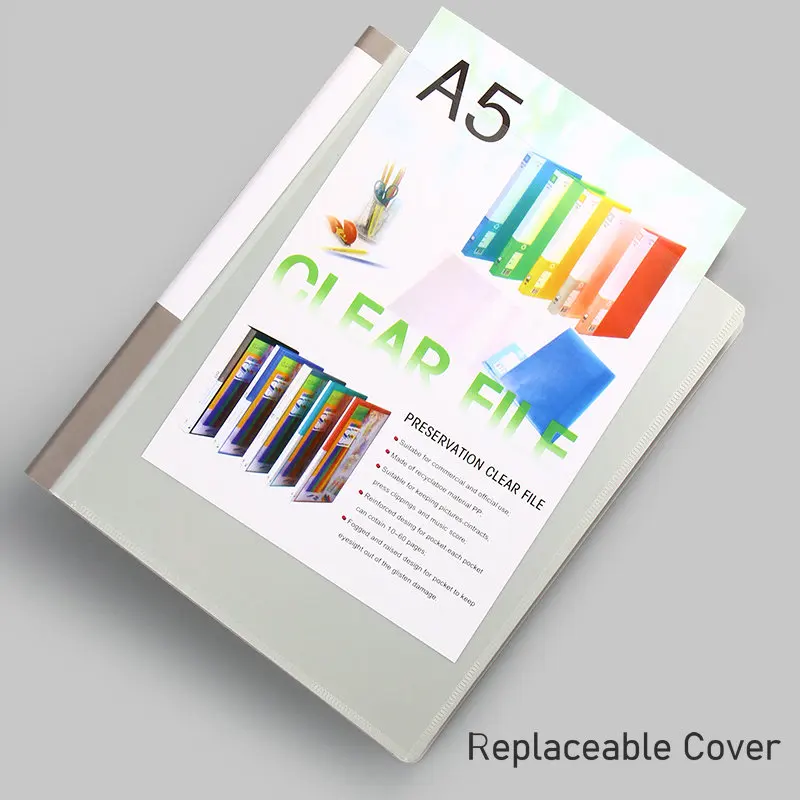Colorful A5 Binder Folder pp folder plastic file bag ring binder pockets money budget binder For Document Organizer Transparent PVC Bag Sheet Protector A5 File Cover