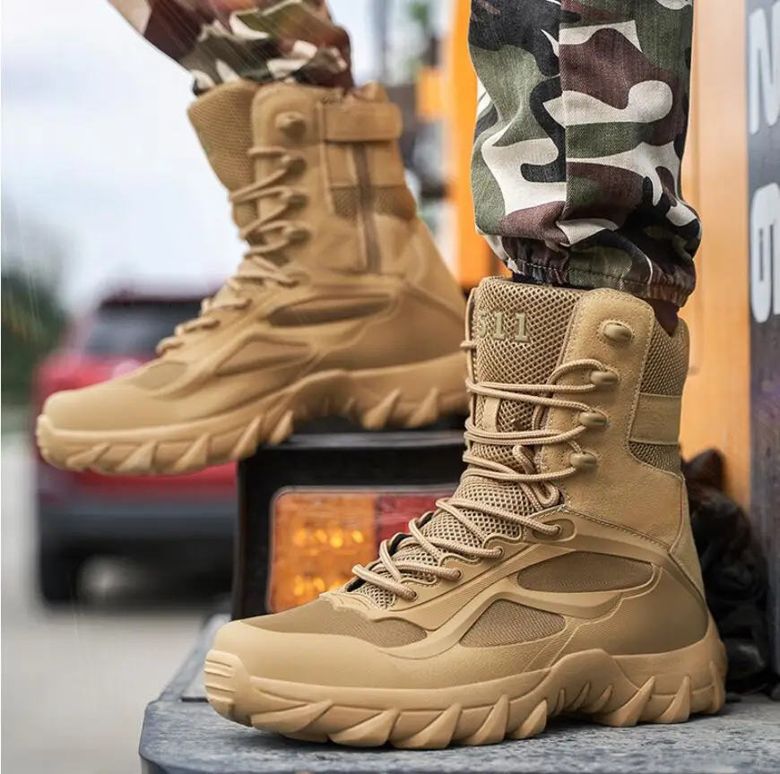 Men Military Boots Mens Working Safty Shoes Army Combat Boots Hightop