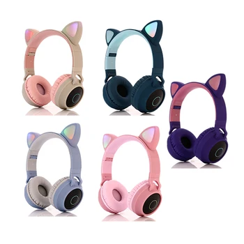 

New Gaming LED Headphones Bluetooth 5.0 Young People Kids Headset for Phone PC Laptop Kids HeadphonesTF Card 3.5Mm Plug with Mic