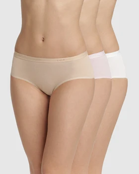

Pack 3 DIM panties boxer's Ecodim Pockets cotton elastic in various Colour