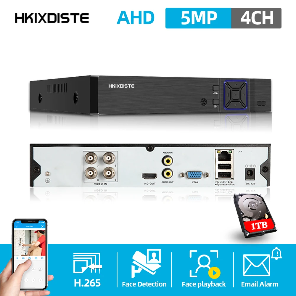 Система видеонаблюдения 6 в 1, 5 МП, AHD, DVR, гибридный видеорегистратор для 720P, 1080P, аналоговая AHD, CVI, TVI, IP-камера XMEYE, 4 канала