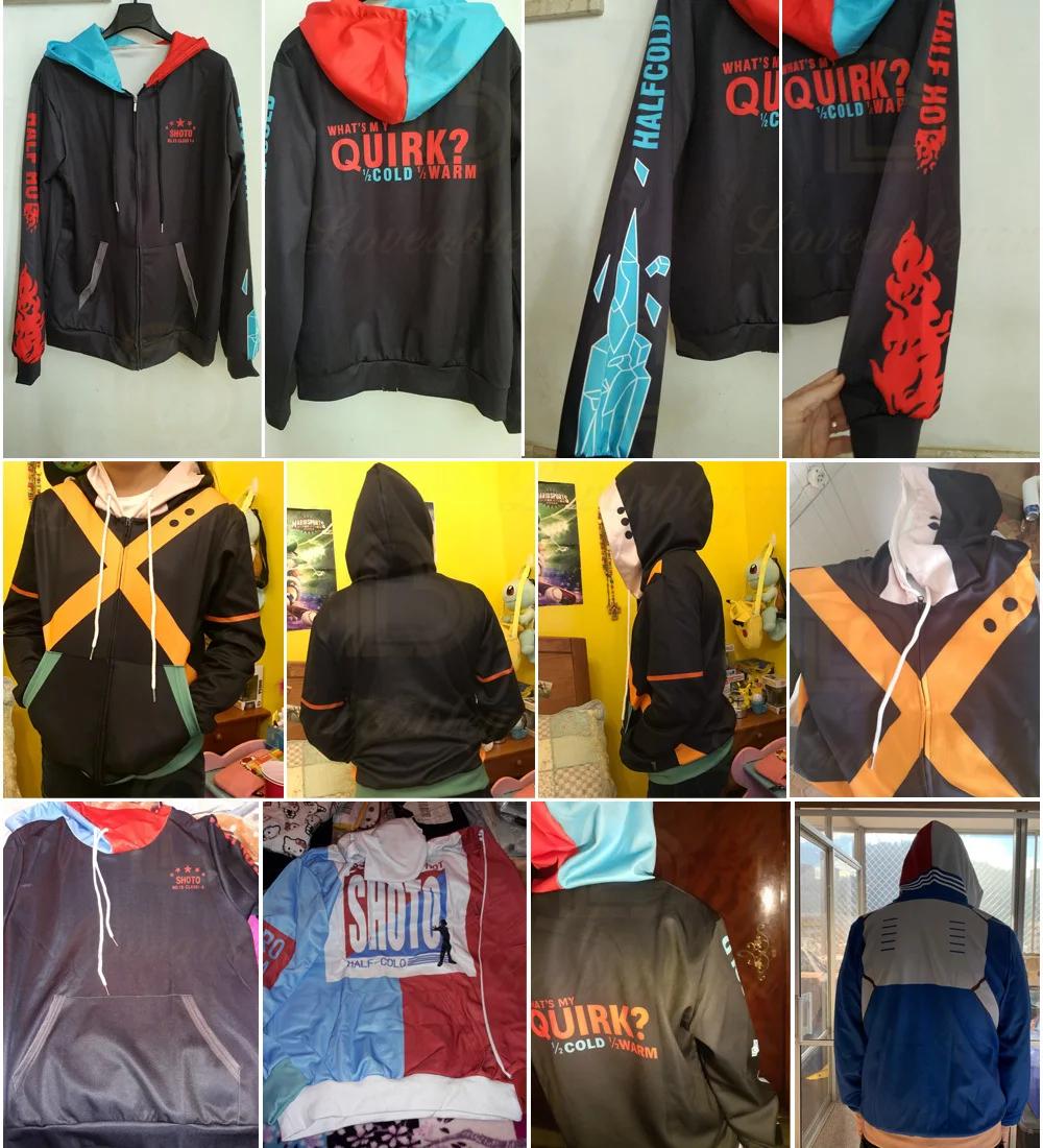 JMSUN My Hero Academia Cosplay Todoroki Anime Hoodies Himiko Toga  Sweatshirts Boku No Hero Academia Izuku Midoriya Casual Streetwear 