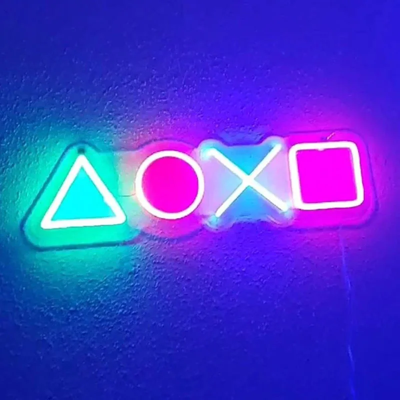 Icon – signe néon Gaming Ps4 Playstation, lumière pour décoration de  chambre à coucher, lumière Led pour salle de Bar, fête de noël, cadeaux de  Gamer, accessoires de jeu - AliExpress