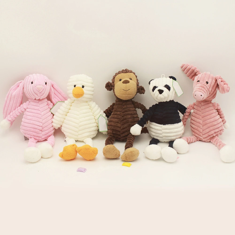 Милые плюшевые игрушки в полоску, слон, лев, лиса, кролик, свинья, панда, утка, обезьяна, мягкие игрушки, подарки для маленьких девочек