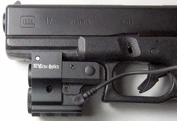Векторная оптика сумеречный Компактный тактический пистолет с зеленым лазерным лучом точка зрения подходит 20 мм Вивер рельсы для Glock 17