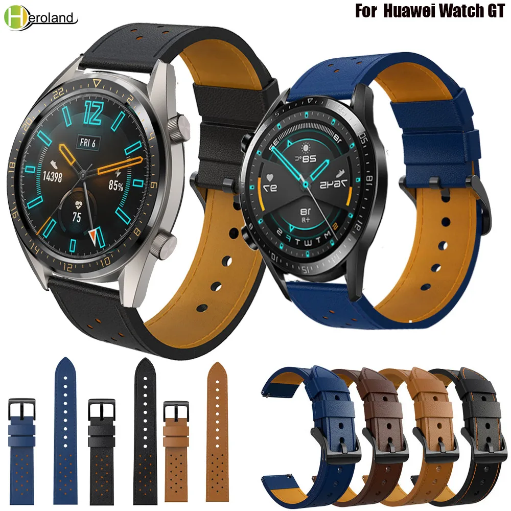 Correa de cuero de 22mm para Huawei Watch GT1 GT 2, pulsera inteligente de  46mm, correa para Huawei Watch 2 pro|Correas de reloj| - AliExpress