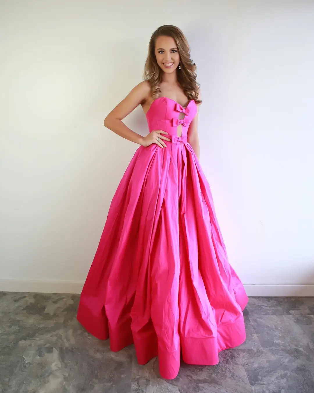 bright pink ball gown