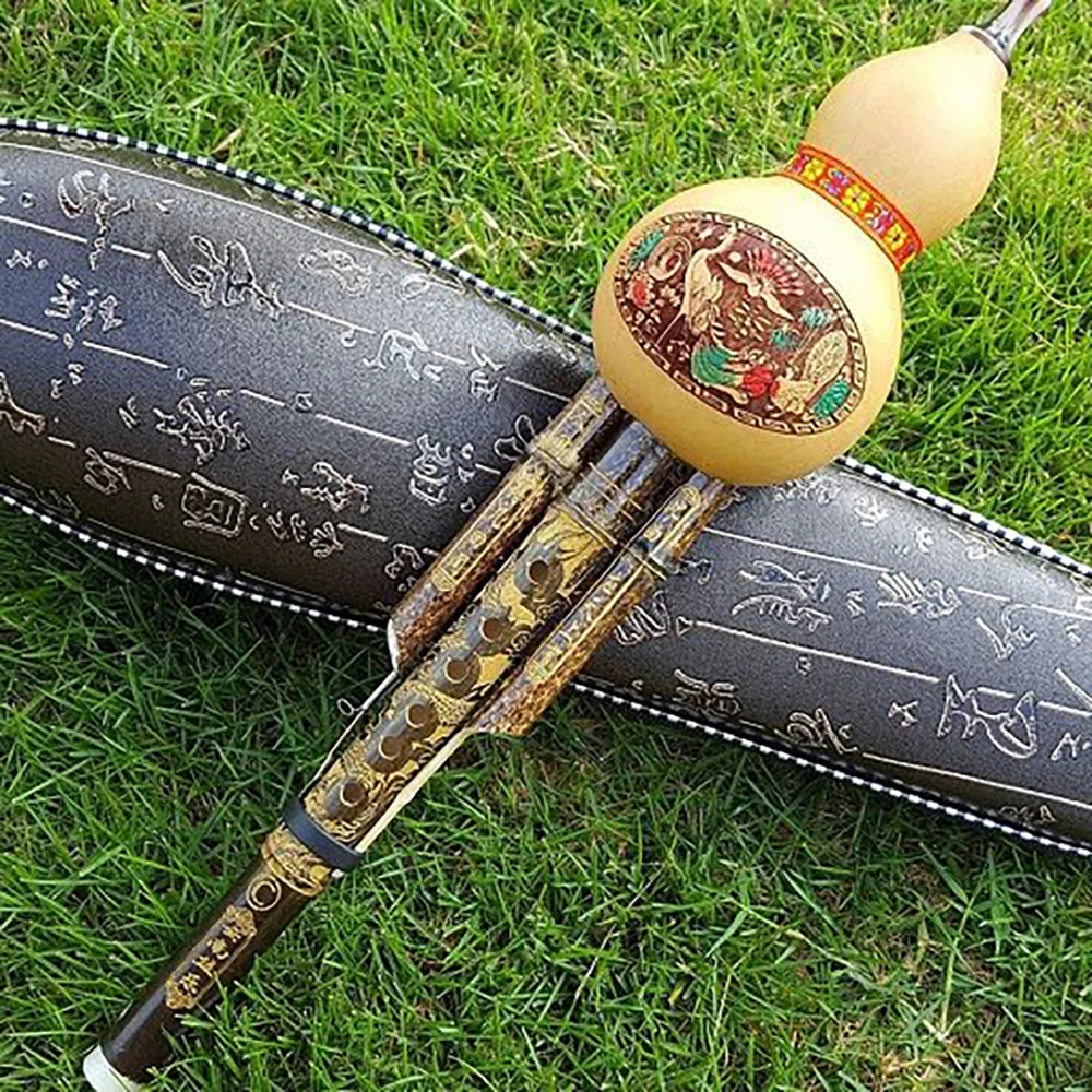 Chinese Handmade Hulusi Ethnic Beginner's Musical Instrument Seven-Hole Cucurbit C Tune Lower B Tune For Beginner Music Lovers musical instruments