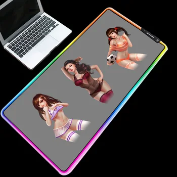 

Mairuige Rechargeable RGB Gaming Mouse Pad Cold Glow LED Color Lock Edge Football Baby Cartoon Anime Computer Keyboard Mat