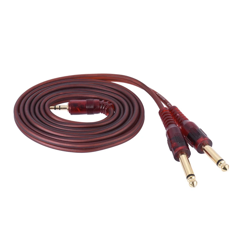 Горячий аудио кабель 3,5 мм стерео штекер для двойной 6,35 мм разъем компьютерный смесительный кабель 1,5 метров