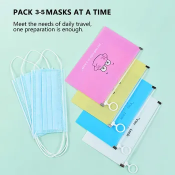 

Creative mask bag File Holder Printing Cartoon Mask Buggy Bag mask box Waterproof PP Pencil Case File Bag Stationery case
