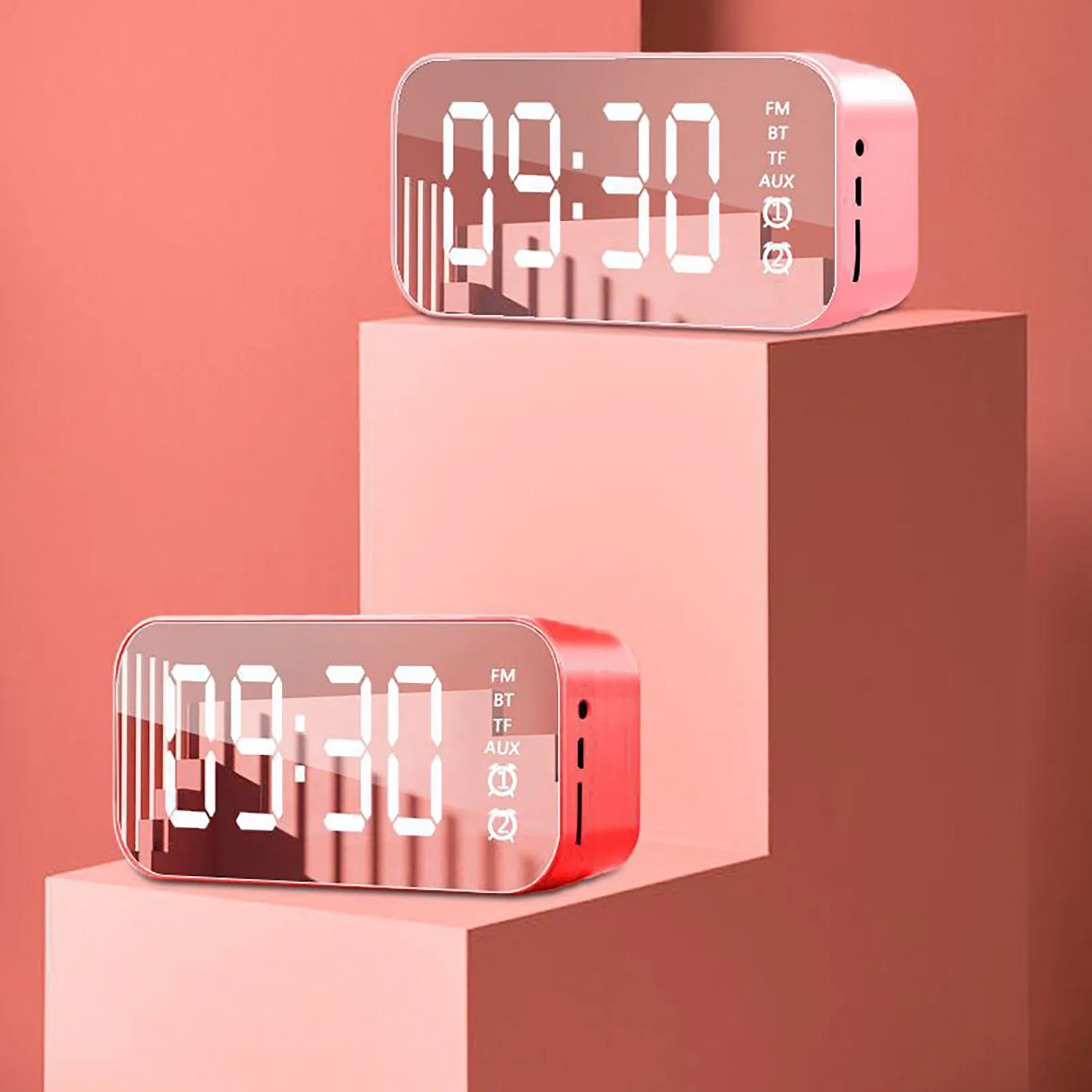 Altavoz inalámbrico A18 de alta calidad, altavoz con Bluetooth 4,2, Subwoofer Rectangular, reloj despertador, pantalla Digital LED de larga duración