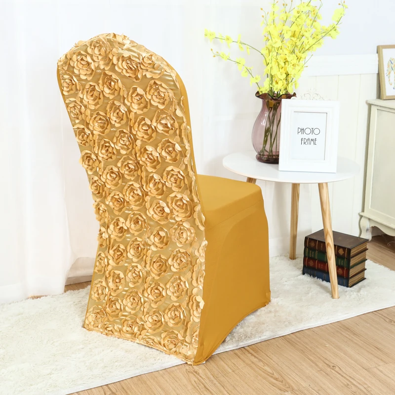 

Elastic Force Rose Solid Color Chair Cover Wedding Supplies Reception Meeting Celebration Hotel Party Chair Decoration