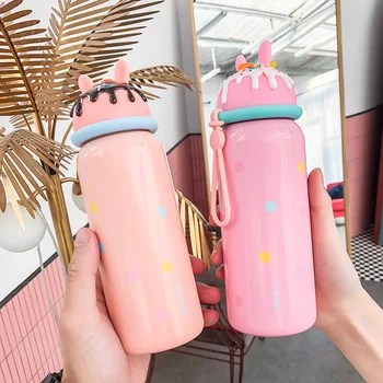 

Originality Personality Trend Lovely Vacuum Cup Sweet Less Girl Student Cup Portable Small And Exquisite Student Concise Cake