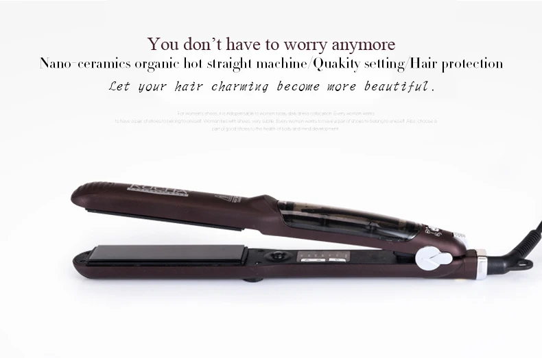Топ Noir Профессиональный Турмалин Ceramique табличка Chauffante A vapeur cheveux Raides peigne Styling Outils Avec Rapide Chaud-up