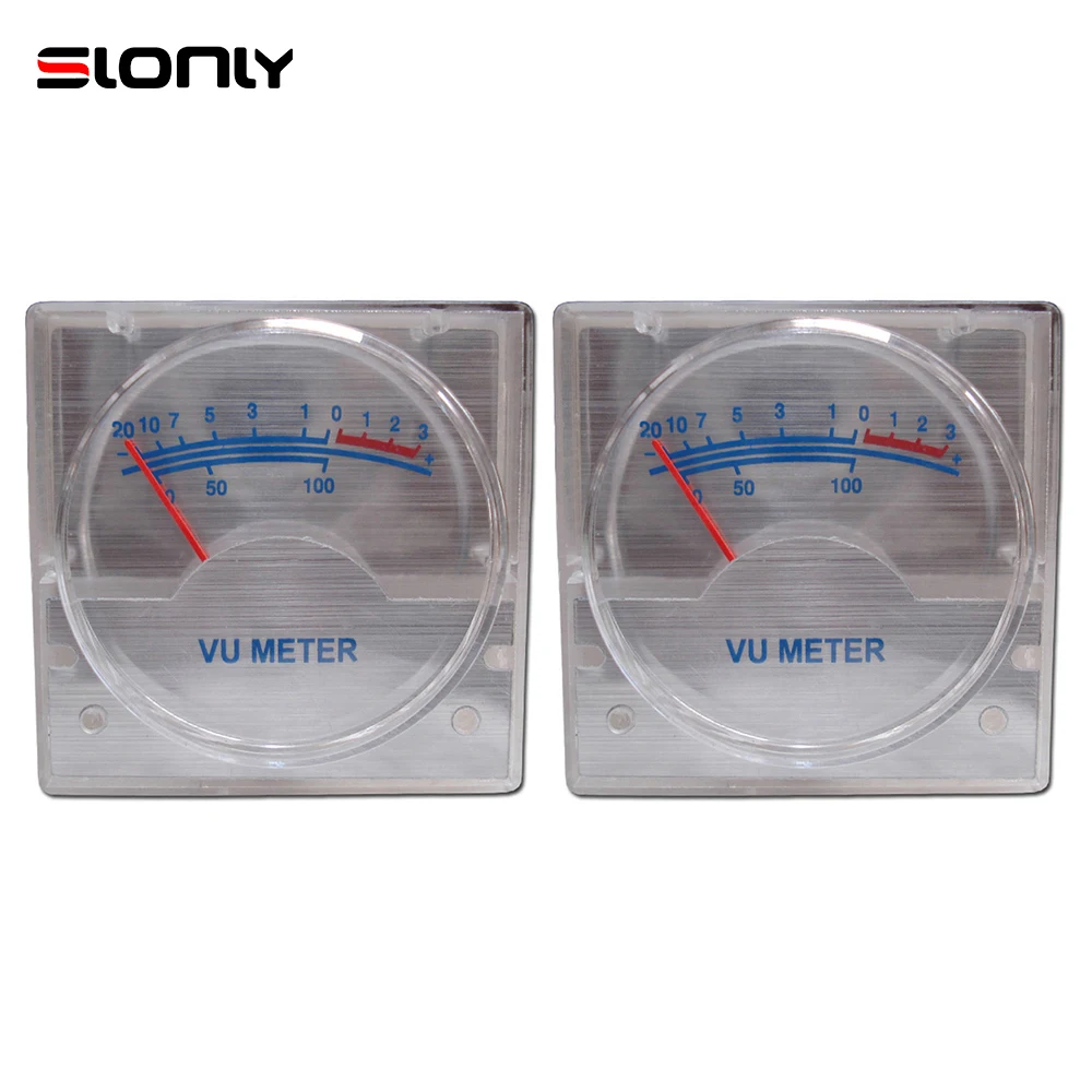 40x40mm VU 미터 헤드 전자 튜브 DIY 미터 실버 미터 헤드, 오디오 미터 레벨 미터 헤드 2 개