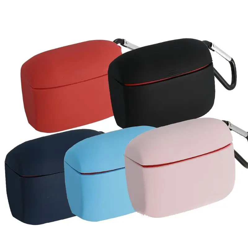 

Silicone Shockproof Anti-Scratch Protective Case Cover with Carabiner for Jabra Elite Active 65t Headphone Headset Accessories
