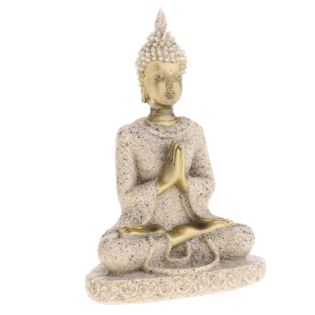 The Hue Sandstone Meditation Buddha Statue Sculpture Hand Carved Figurine Seated Ganesh Buddha Hand Carved Statue