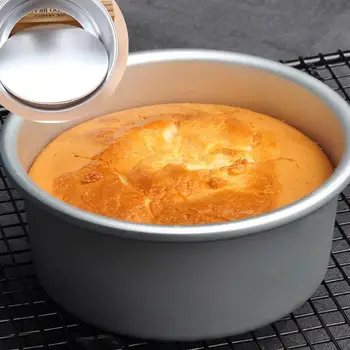 

2pcs Aluminum Round Bottom Cake Mold Anode Live Bottom Pie Pan Mini Cake Baking Tray Removable Bakeware Dish Base Cake Tools