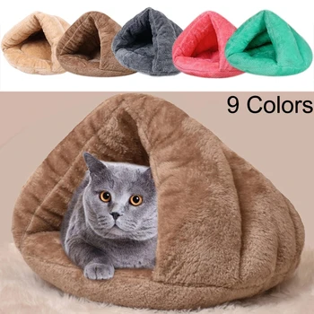 

Soft Fleece Dog Bed Winter Thicken Nest Mat Warm Puppy Kennel Basket For Small Dog Cat Pet Sleeping Bag Cushion Mat Cave House