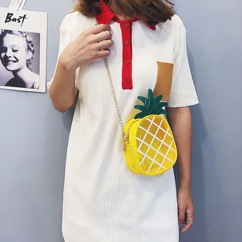 

Small Transparent Jelly Bags for Women 2020 Package Crossbody Bag Fresh Pineapple Shape Chain Messenger Shoulder Bag Female