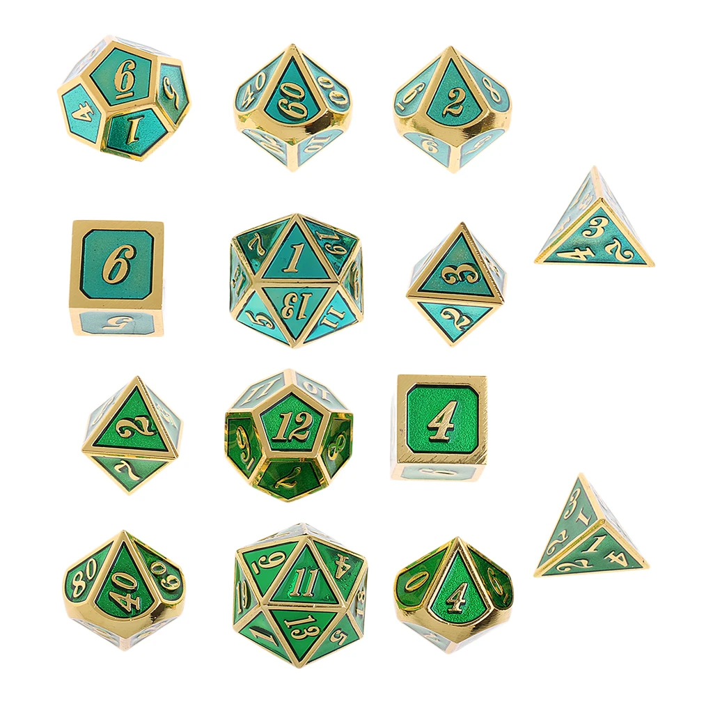 14x Multisided кубики из сплава D4 D6 D8 D10 D12 D20 для Подземелья и Драконы опора