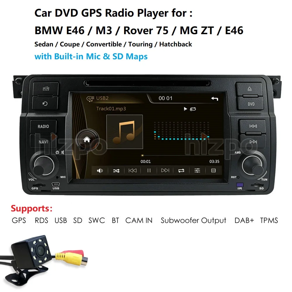 7 &quotдвойной 1Din Стерео DVD плеер навигации для BMW E46 M3 с GPS Распознавание отпечатков