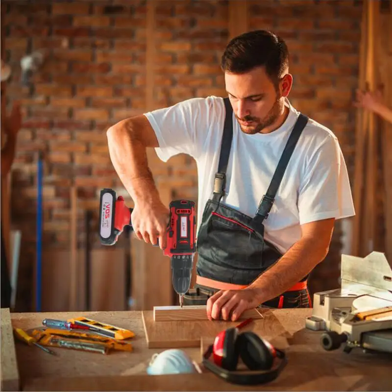 20V Electric Drill Double Speed Lithium Cordless Drill Household Multi-function Electric Screwdriver Power Tools