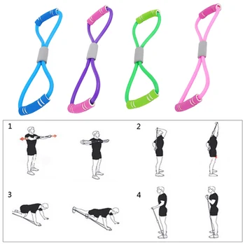 

Home Sport Fitness Yoga 8 Shape Pull Rope Tube Equipment Tool Gym Exercise Rally Muscle Fitness Rubber Elastic Bands