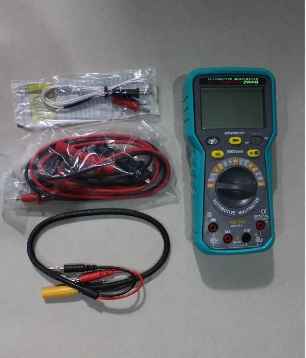 2900B AUTO Digital Car Multimeter 6000 Counts True RMS AC/DC Volt Amp Ohm Dwell Angle Rotational Speed Tester Update