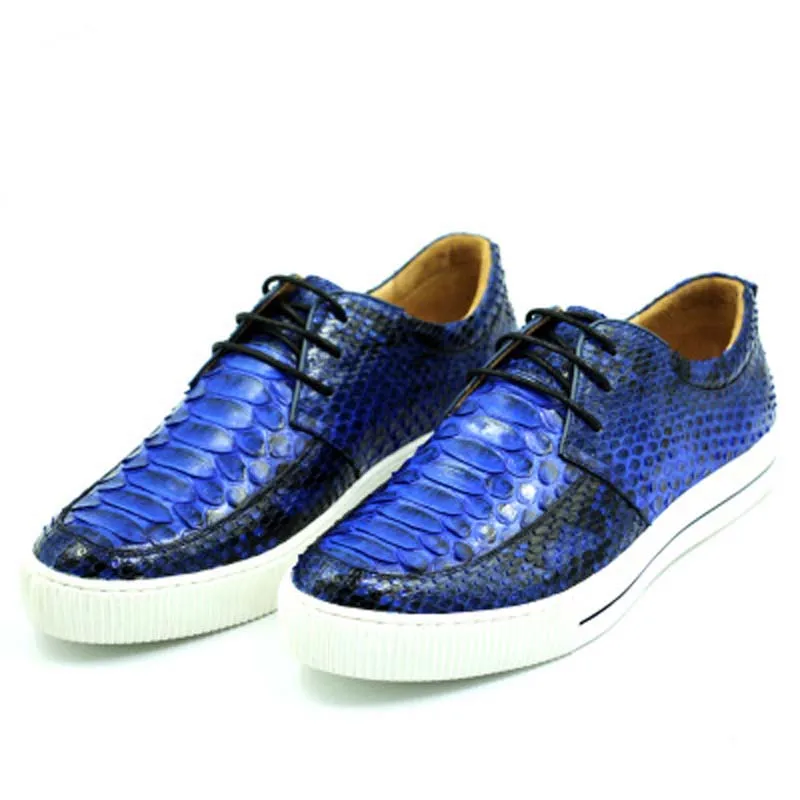 Hubu Zomer High-End Python Huid Mannen Schoenen Mode Casual Schoenen Trend Board Schoenen Heren Slangenschoenen