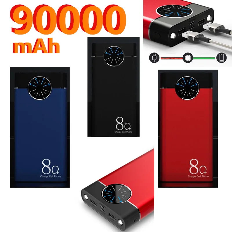 80000mAh внешний аккумулятор большой емкости портативное зарядное устройство для